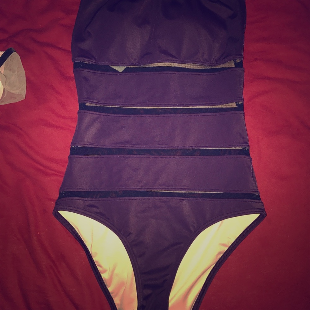 NWOT VICTORIA SECRET PLUM MESH INSERT ONE PIECE